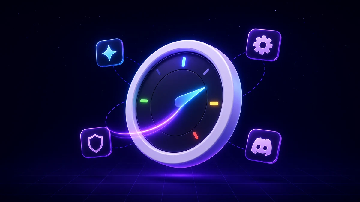 A neon countdown dial mid-sweep, its indicator trailing a bright arc